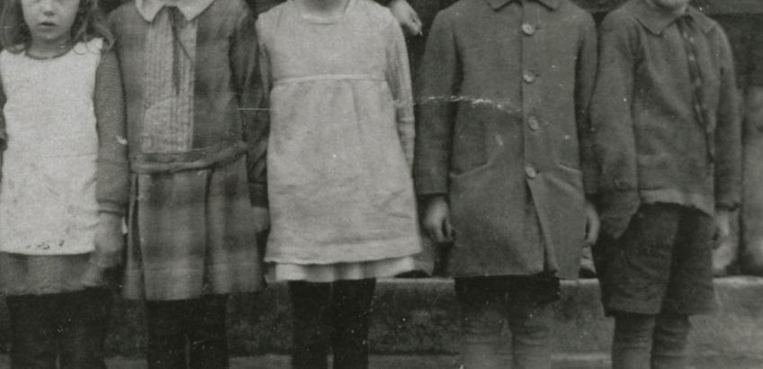 sort hvid foto af skolebørn anno 1929 Ballerup