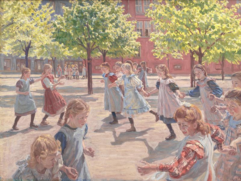 "Legende Børn. Enghave Plads" (1907-08) af Peter Hansen (SMK Open Source)