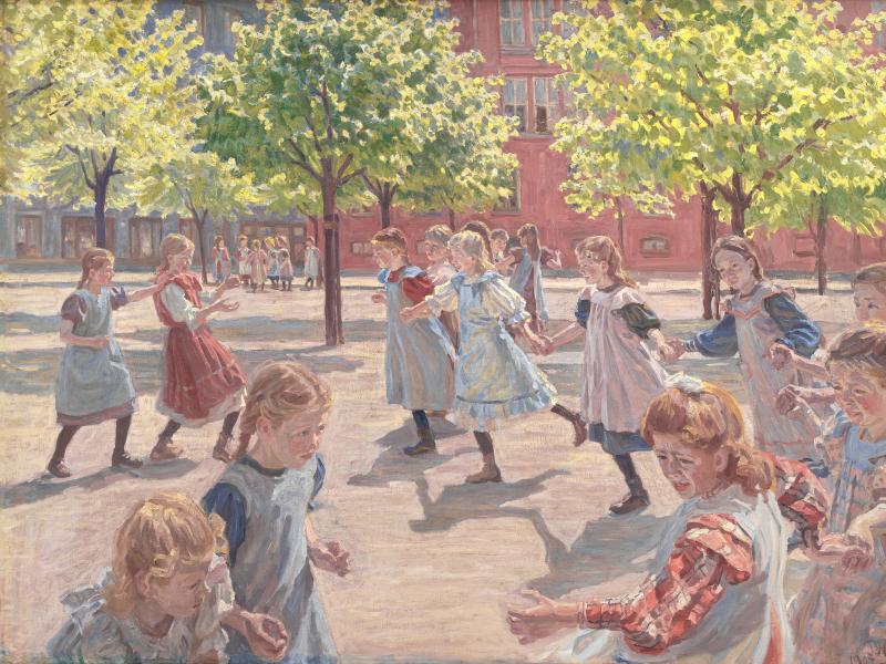 "Legende Børn. Enghave Plads" (1907-08) af Peter Hansen (SMK Open Source)